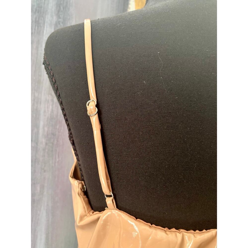 Naked Wardrobe Nude Faux Leather Underwire Bodysuit XL Vegan Leather Stretch - Picture 7 of 8